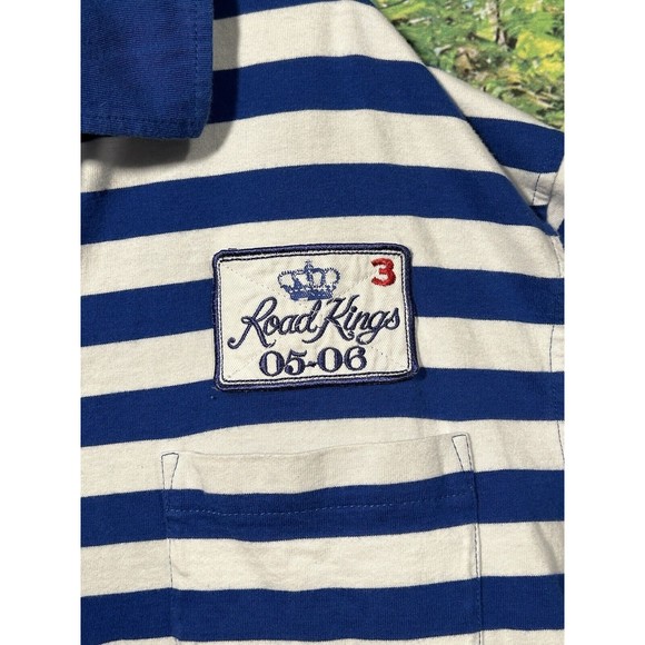 Parish Nation Polo Shirt Mens XL Blue Stripe Short Sleeve Road King - Picture 3 of 9